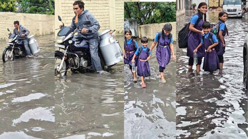 बिलासपुर शहर में शुक्रवार की सुबह जबरदस्त बारिश हुई